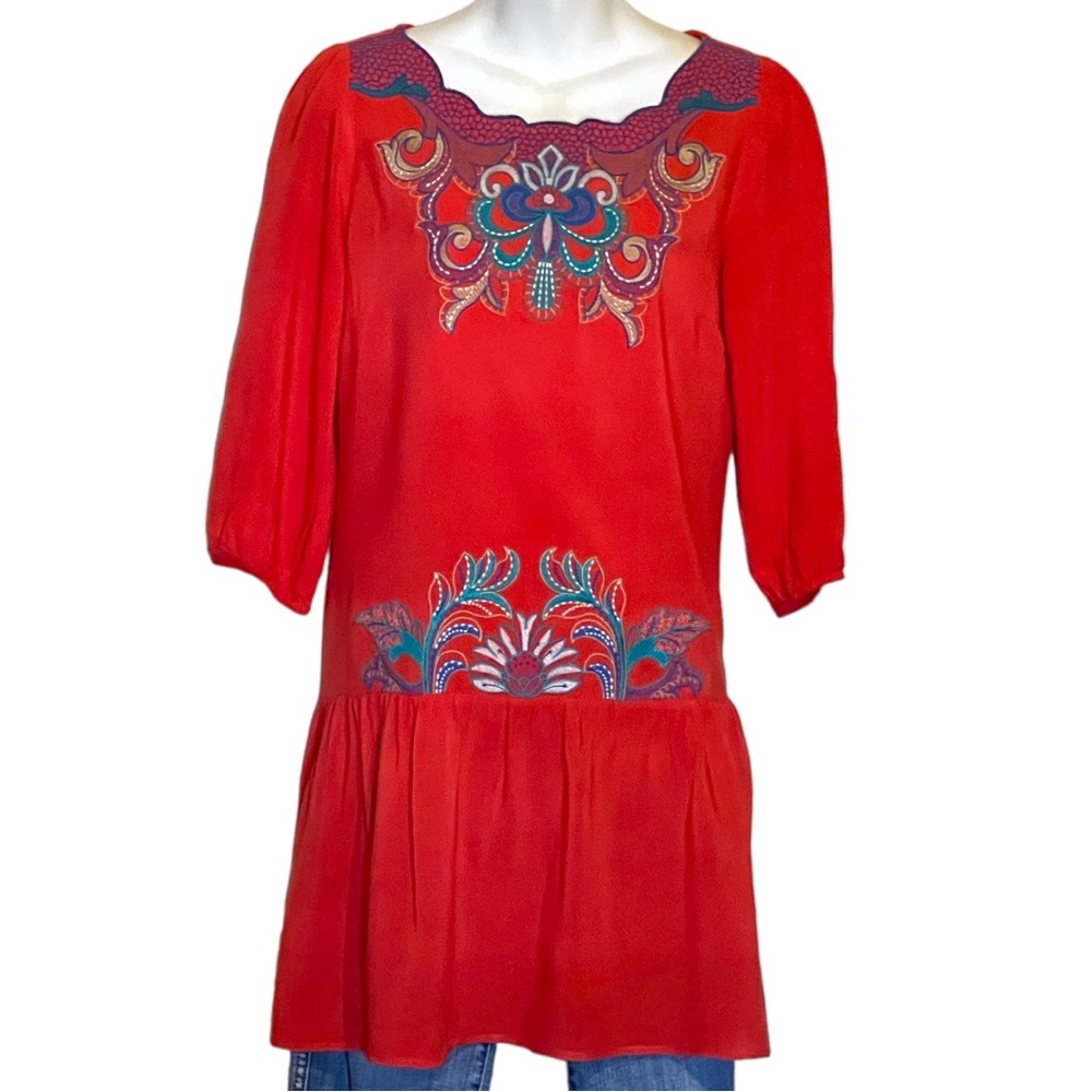 Women’s Dress MEDIUM Boho Dress Bohemian Style - Flying Tomato Dress Red